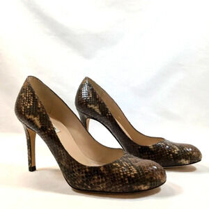 L.K. Bennett women's leather snake print heels , size 38-1/2